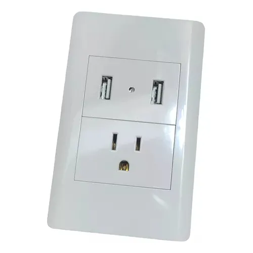 Toma Con Tierra Y Puerto Usb Doble Para Empotrar Lumistar