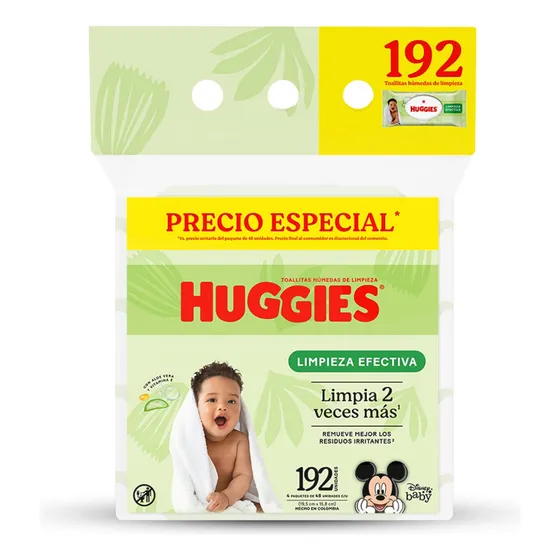 Huggies Toalla Humeda Limpieza Efectiva X 192 U