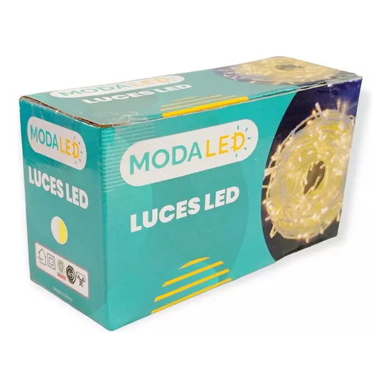 Luces Led Navideñas Cálida Guirnalda Navidad 8m Enchufe