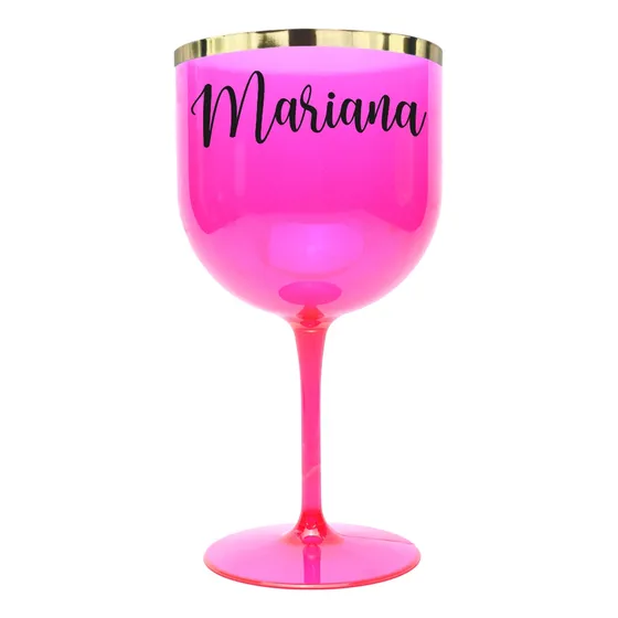 100 Taça Gin Personalizada Nome Individua Com Borda 600ml 