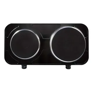 Fogao Cooktop Elétrico Portátil Mesa 2 Boca Preto 2500w