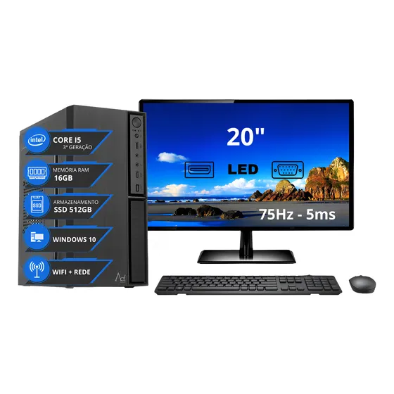 Computador Completo I5 16gb Ssd 512gb Monitor Mouse Teclado