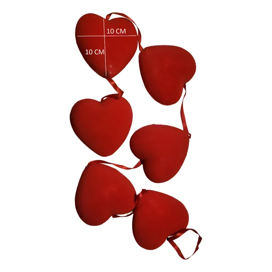 Escultura Tiras De Corazones Rojos - Elaborado En China