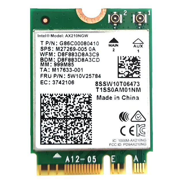 Intel Ax210ngw 802.11ax Wifi6 2.4gbps Dual Band Modelo