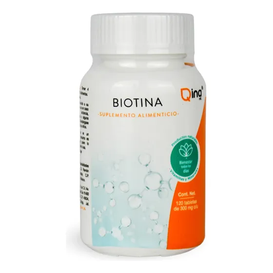 Qina Biotina 1000 Mcg 120 Tabletas Sabor Sin Sabor