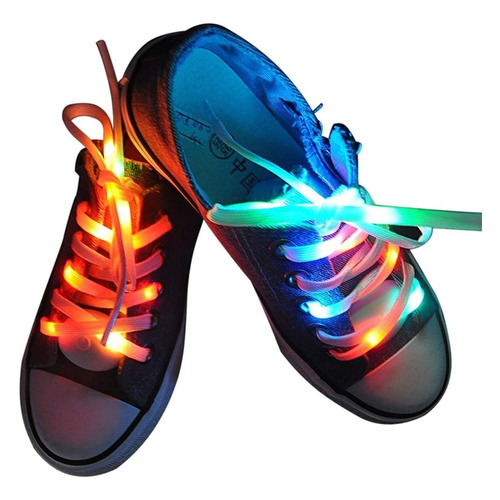 Luz Led Cordones Flash Zapatos Zapatillas Disco Fiesta Neon