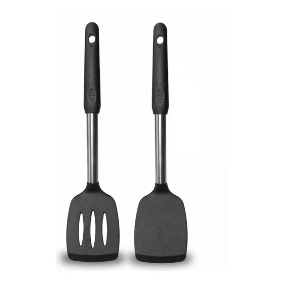 U Chef Set De 2 Espátulas De Cocina De Silicona Color Negro