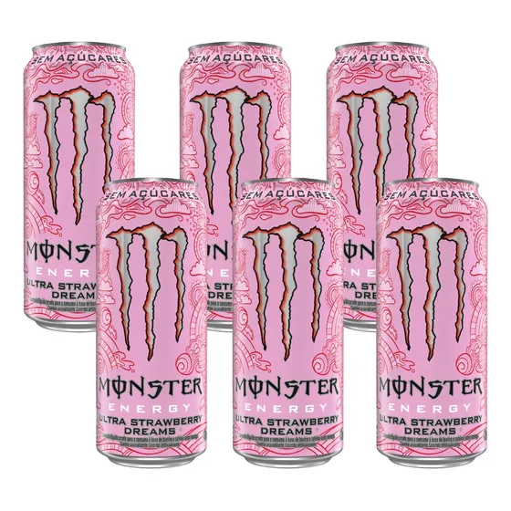 Kit 6 Energético Monster Ultra Strawberry Dreams 473ml Zero