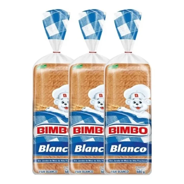 Pan Blanco Bimbo 680g (3 Panes)