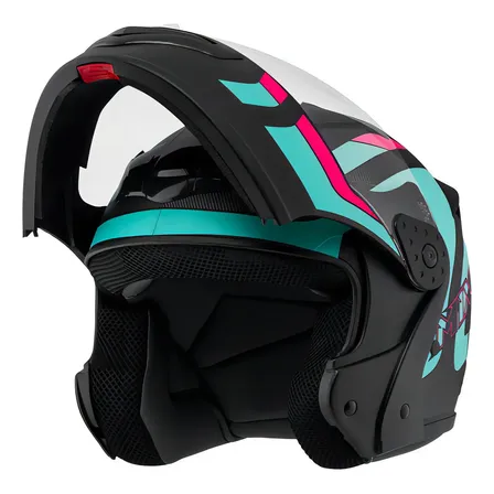 Capacete Robocop Escamoteável Fechado Mixs Gladiator Delta S Tamanho Do Capacete 58 Cor Azul Rosa Fosco