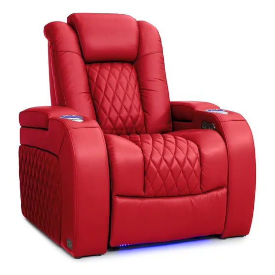 Asiento Cine Casa Cuero Grano Superior Reclinable Electrico