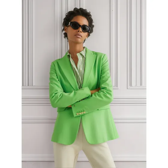 Americana De Traje Con Botonadura Sencilla Mujer Verde Tommy Hilfiger