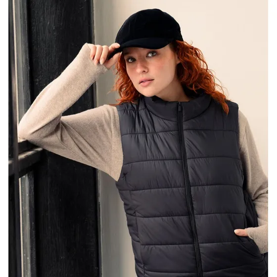 Chaleco Acolchado Negro En Tallas M Y L