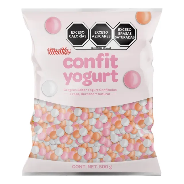 Confit Yogurt Dulces Grageas Sabor Yogurt Durazno Fresa 500g