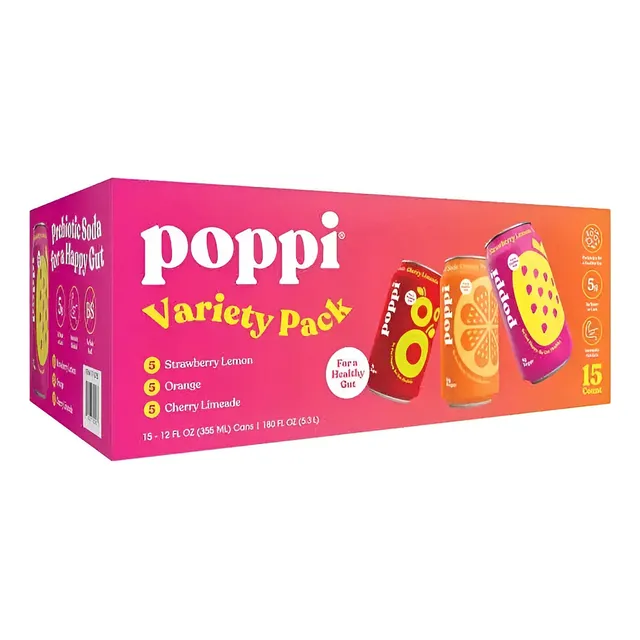 Soda Prebiótica Poppi 355ml 15 Piezas
