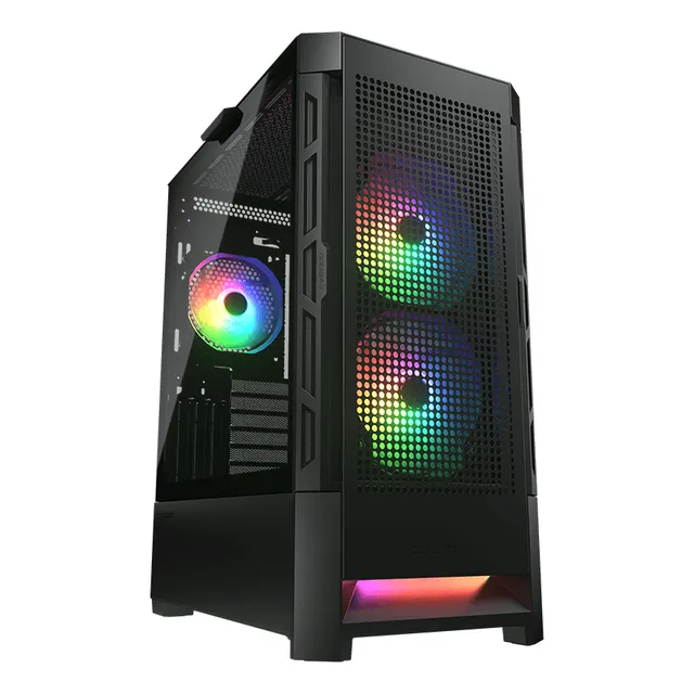 Gabinete Cougar Airface Rgb Color Negro Cristal Templado