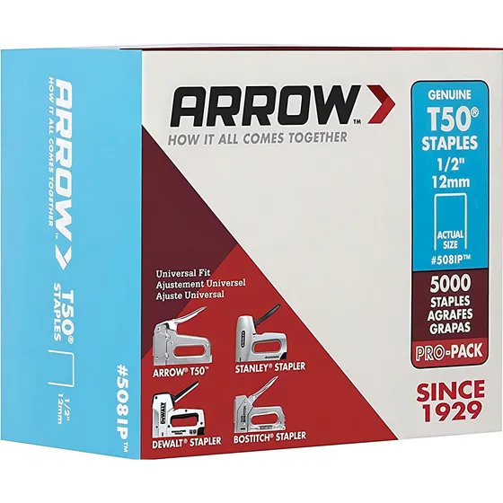 Arrow T50 Grapas 1/2 12mm Caja 5000 Grapas