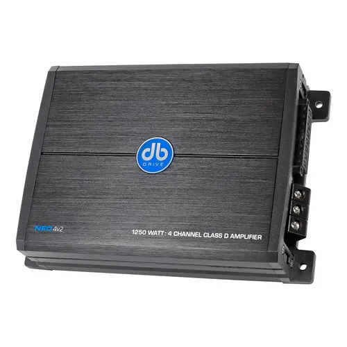 Amplificador Marino De Audio Db Drive Neo4v2 Amphibious Series 4 Canales Full Range Clase D 1250 Watts Color Negro