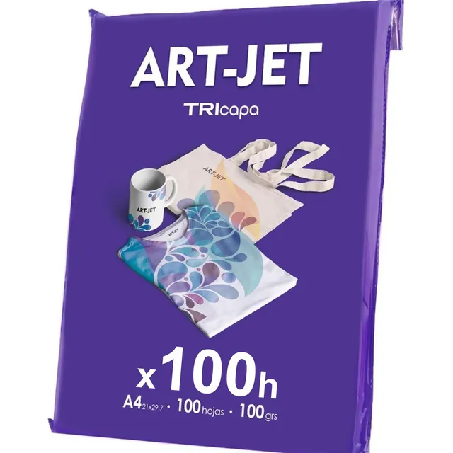 Papel Para Sublimar Tricapa A4 100g Art-jet 100 Hojas Acabado Mate Color Blanco