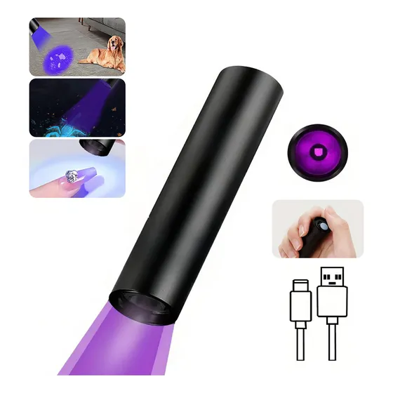Lámpara Recargable Ultravioleta De Luz Negra Uv