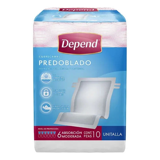 Protectores Predoblados Depend Unitalla 10 Piezas