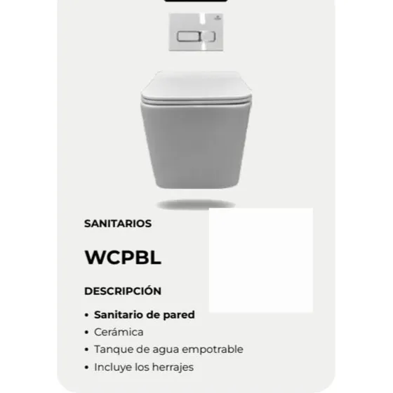 Sanitario-wc Aéreo Descarga Pared Blanco Brillo