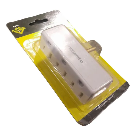Enchufe Adaptador De 3 Tomas Fijo Hunter