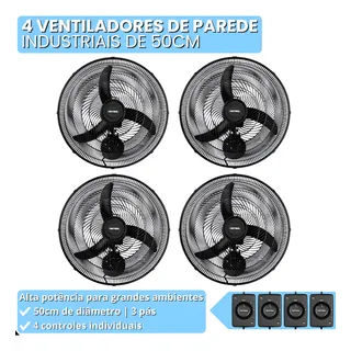 Kit 4 Ventilador Parede 50cm 3 PĂĄs P/ Industrial Igreja Loja Kit 4 Ventilador Parede 50cm 3 PĂĄs P/ Industrial Igreja Loja