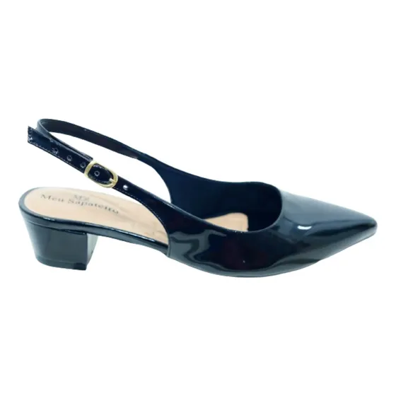 Scarpin Aberto Atras Salto Grosso Bloco Feminino