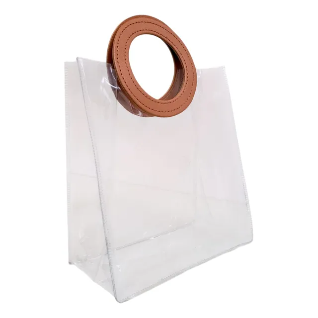 Sacola Transparente Com Alça Bolsa Presente Lembrancinha Pvc