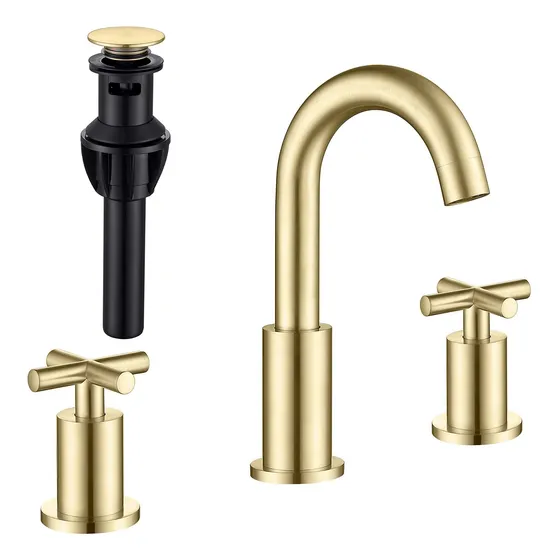 Grifo Baño Laton Cepillado 8  3 Agujero Para Fregadero