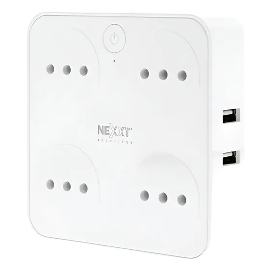 Enchufe Zapatilla Nexxt 4 Tomas Wifi + Usb Nhp-t720 Domótica