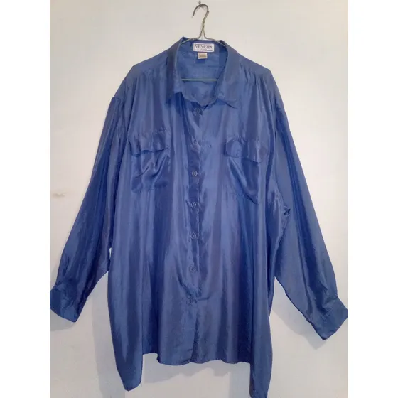 Blusa Camisero De Seda Para Damas Talla Grande 