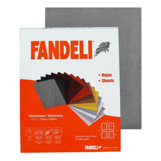 Lija Esmeril Grueso 9x11 J-73 Fandeli (25 Piezas)