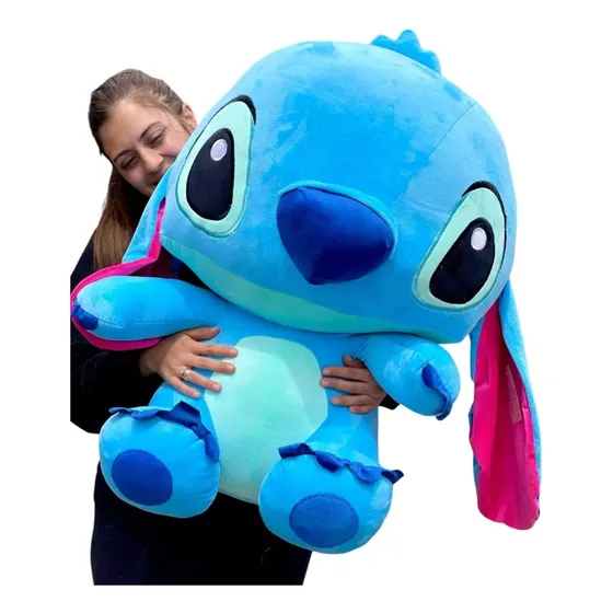 Peluches Stitch Gigante 75 Cm Azul Y Rosado Suave Importado