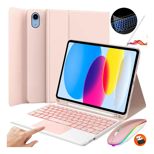 Funda Teclado Mouse P/iPad (a16) 11.a/10.a Gen. 2025/2022 Ñ