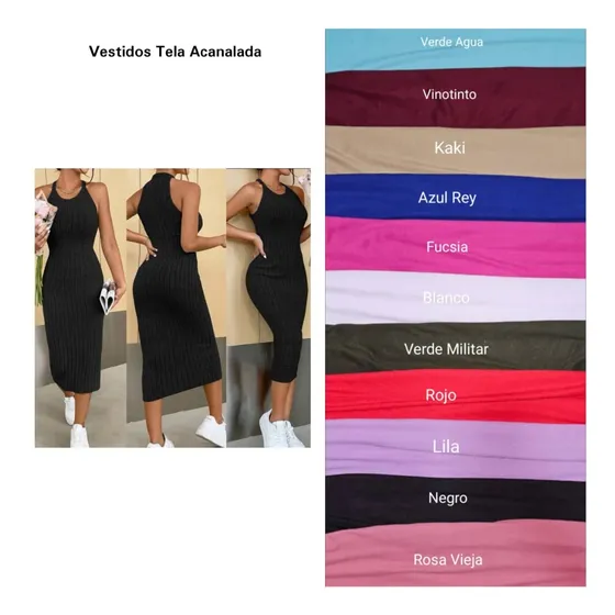 Vestidos Tela Piel Durazno Y Acanalada Oferta Al Mayor