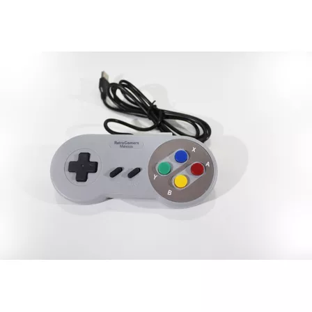 Control Compatible Snes Usb Pc Linux Mac Retropie Recalbox Color Gris