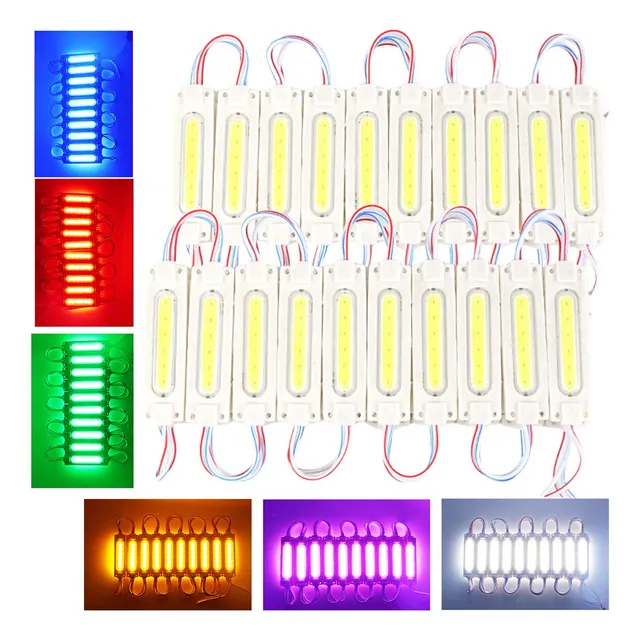 40 Modulos 6 Led Cob Plasma Encapsulado 12v Tiras Luces Led