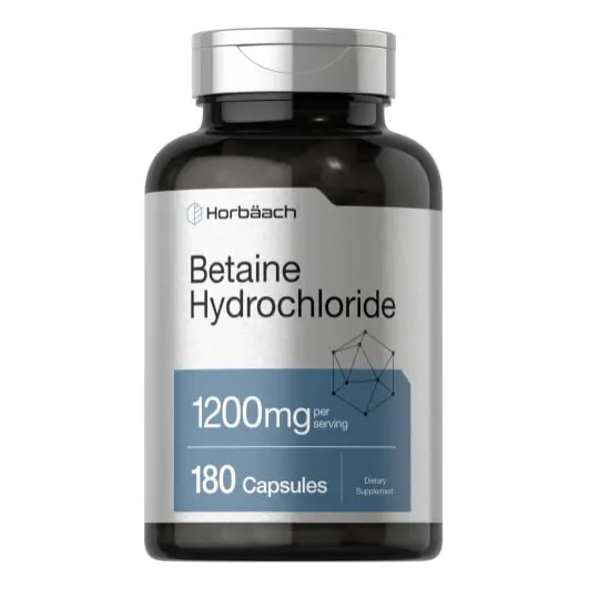 Suplemento Horbaach Betaine Hcl 1200 Mg 180 Cápsulas