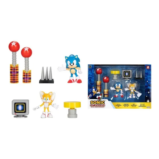 Figura Muñeco Sonic Set Juguete 30 Aniversario Diorama 1