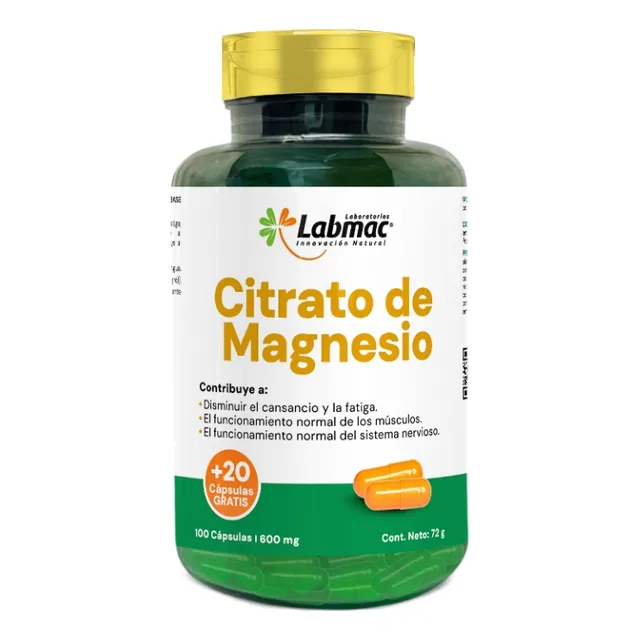 Citrato De Magnesio 600 Mg 120 Cápsulas