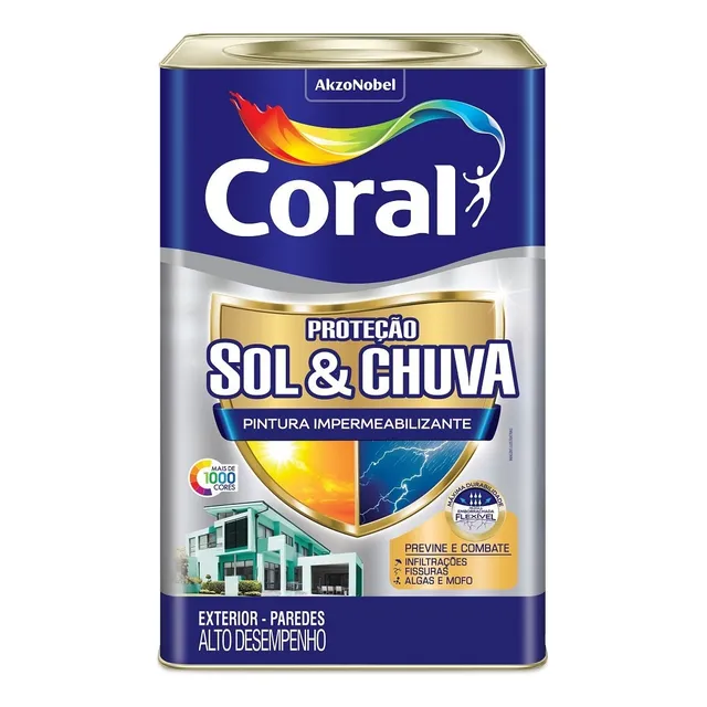Tinta Sol E Chuva Protege C/infiltração 16l  Azul França