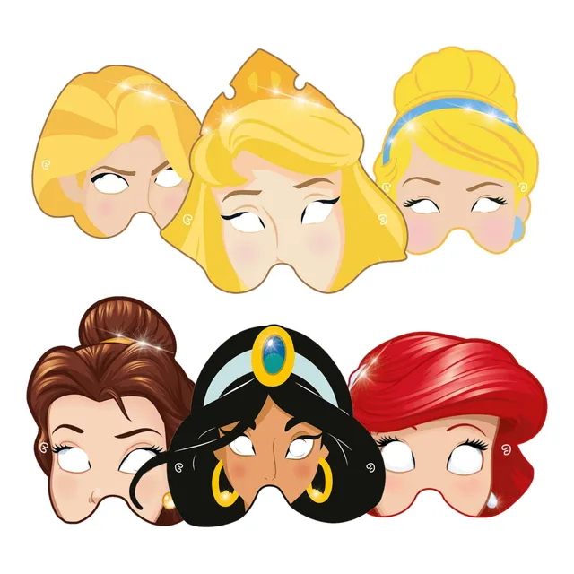 Packx10 Antifaz/máscara Infantil Princesas Original Cotillón