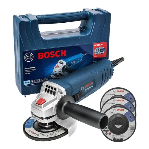 Esmerilhadeira 4 1/2 Pol 850w 127v 3 Discos E Maleta Bosch 06013775D3-000