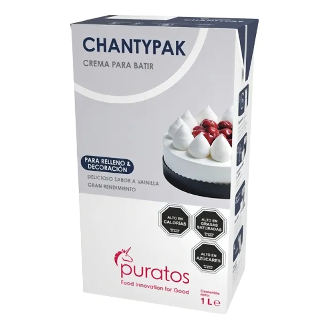 Crema Chantilly Veg Chantypak Puratos 1lt Rendimiento Optimo