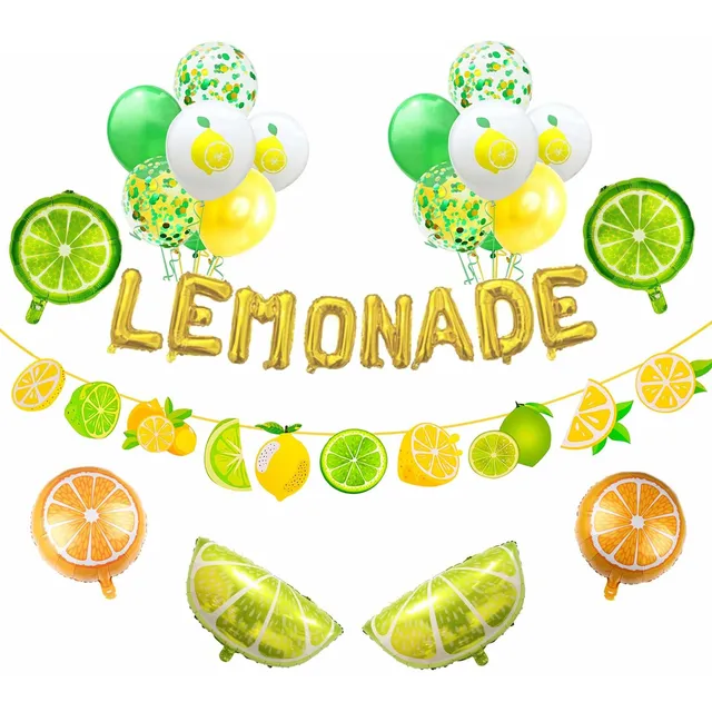 Lemonade Party Decor Limonada Foil Latex Globo Guirnalda