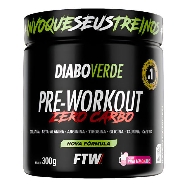 Pre Treino Pre Workout Zero Carbo Com Creatina Pote 300g Sabor Pink Lemonade Ftw - Diabo V... Pre Treino Pre Workout Zero Carbo Com Creatina Pote 300g Sabor Pink Lemonade Ftw - Diabo V...
