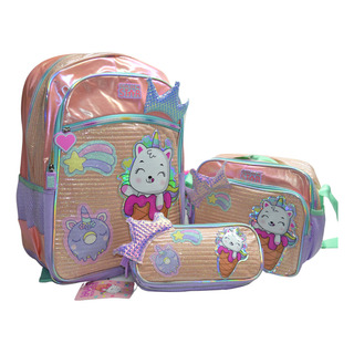 Set Primaria 3 Pzas Helado Cute Mochila,lonchera,lapicera Set Primaria 3 Pzas Helado Cute Mochila,lonchera,lapicera