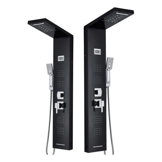 Torre Panel De Ducha NeierThodore Shower Panel de acero inoxidable color negro